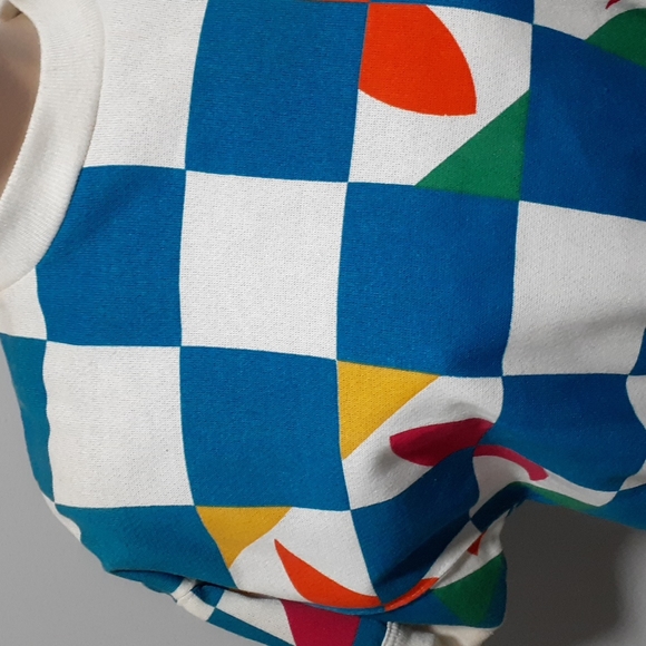 Pepsi 80s Women's Girls Neon Geometric Crop Top Costume Design Deadstock - Picture 8 of 11